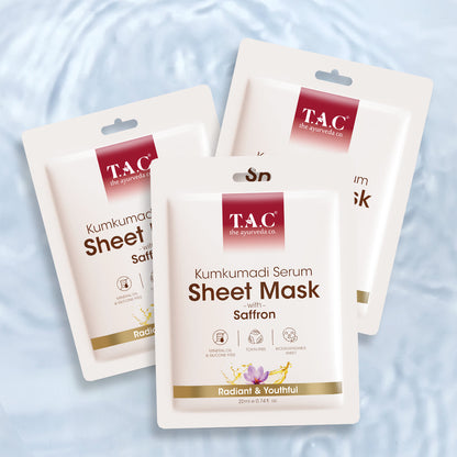 Kumkumadi Serum Sheet Mask (Pack of 3)