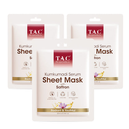 Kumkumadi Serum Sheet Mask (Pack of 3)