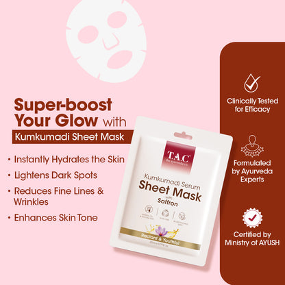 Kumkumadi Serum Sheet Mask (Pack of 3)