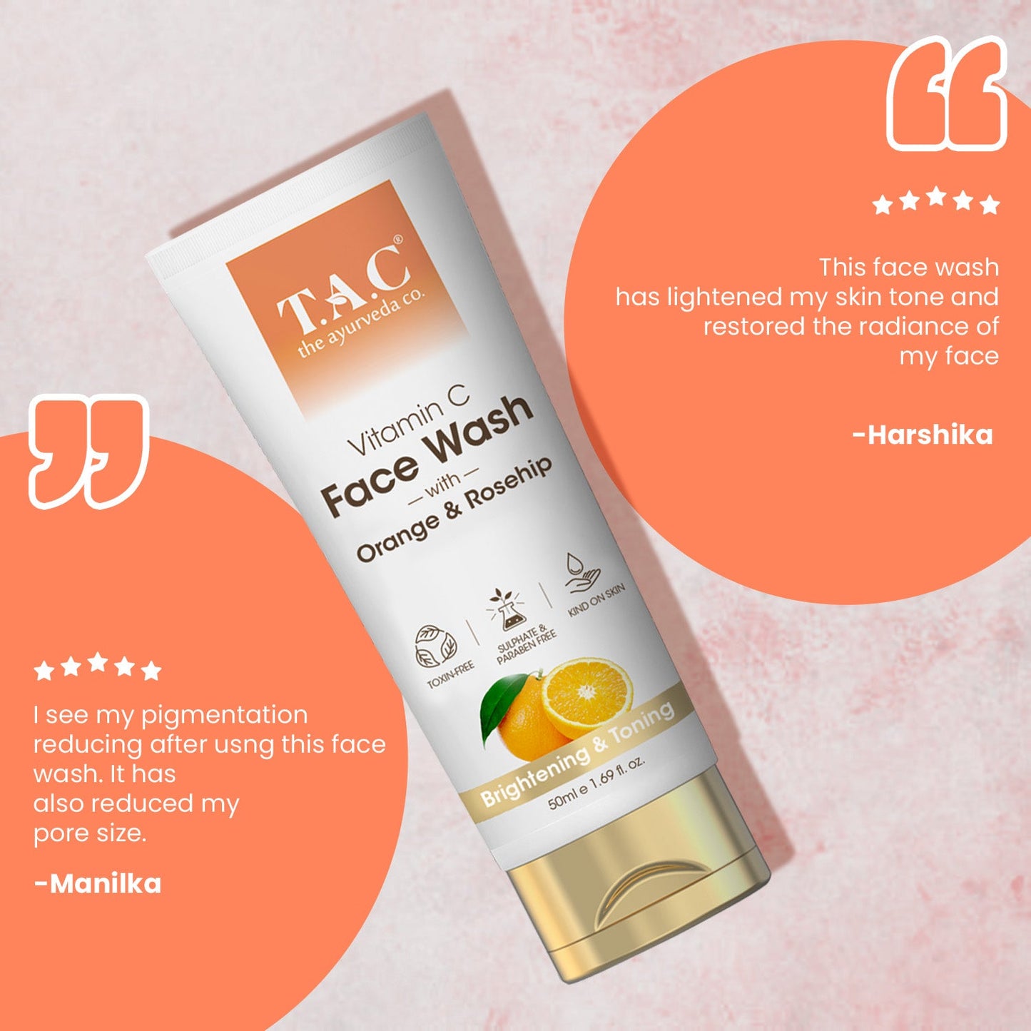 Vitamin C Face Wash with Orange & Rosehip, 50ml