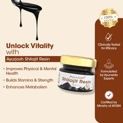 AyurJosh Shilajit Resin (Pack of 2)